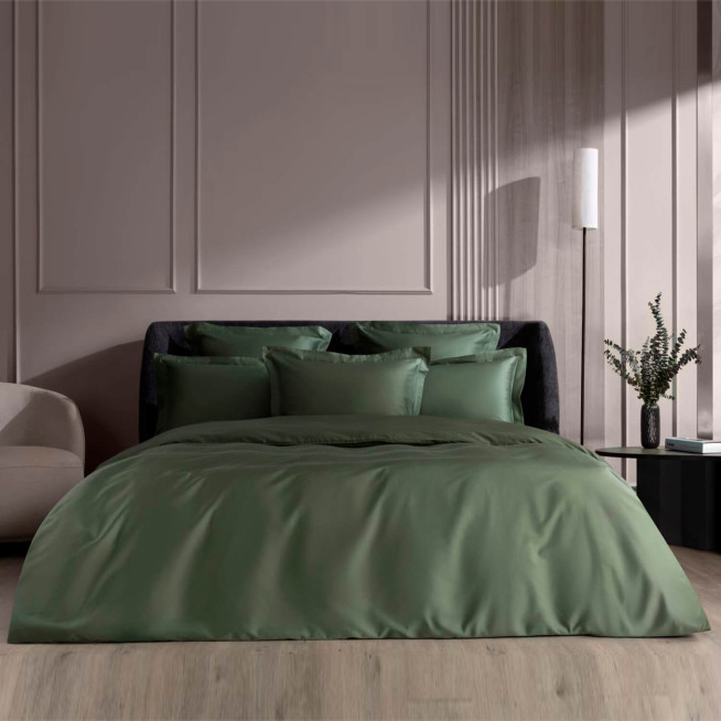 Простыня на резинке мако-сатин 160х200х40 Pine Green Allure Grass German Grass