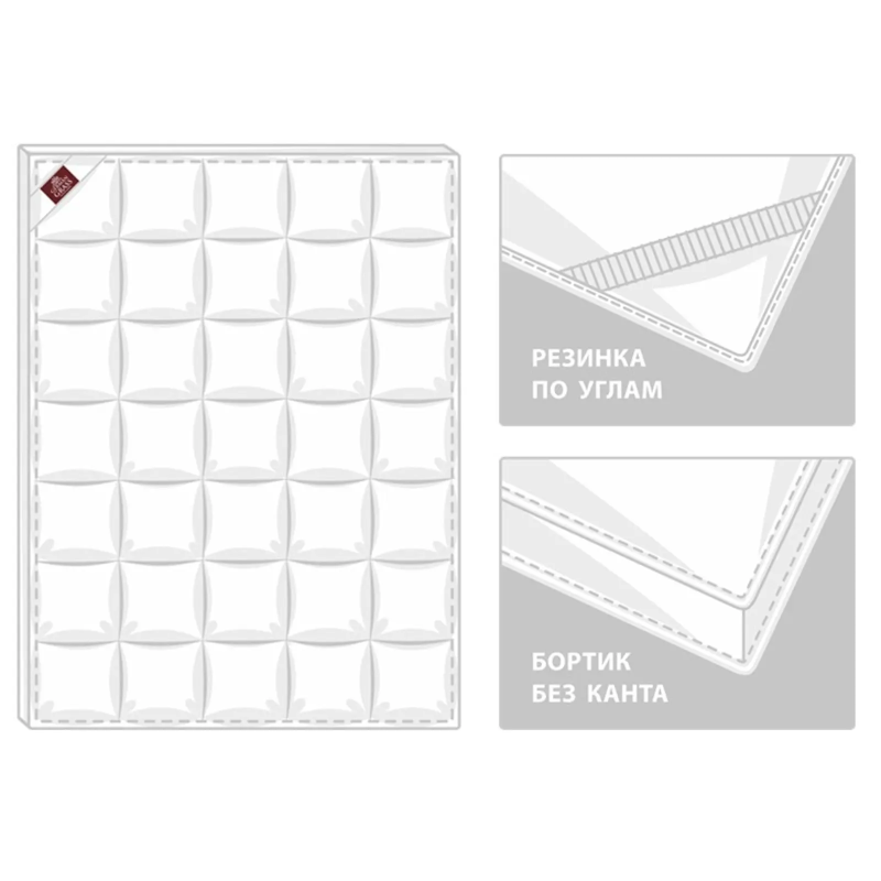 Топпер пуховый теплый на резинках 200х200 German Grass Роял (Topper Down)