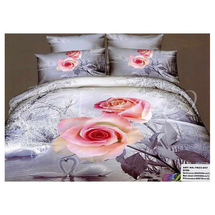 Постельное белье сатин TS04-967 4 наволочки евро Tango