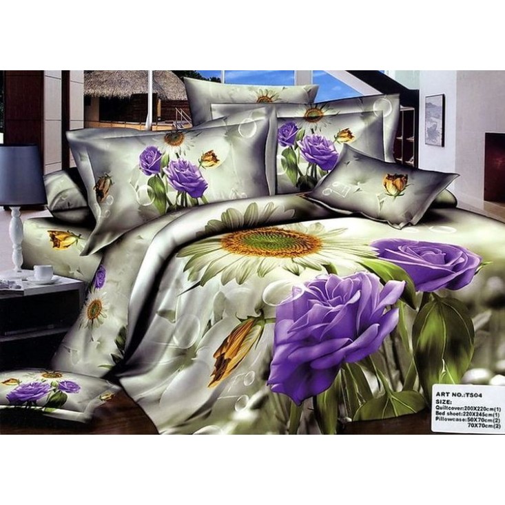 Постельное белье сатин TS04-824 4 наволочки евро Tango