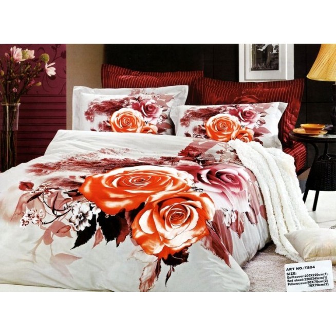 Постельное белье сатин TS04-136 4 наволочки евро Tango