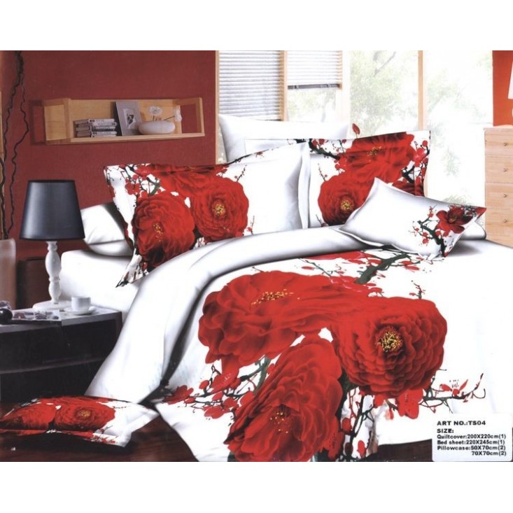 Постельное белье сатин TS04-013 4 наволочки евро Tango