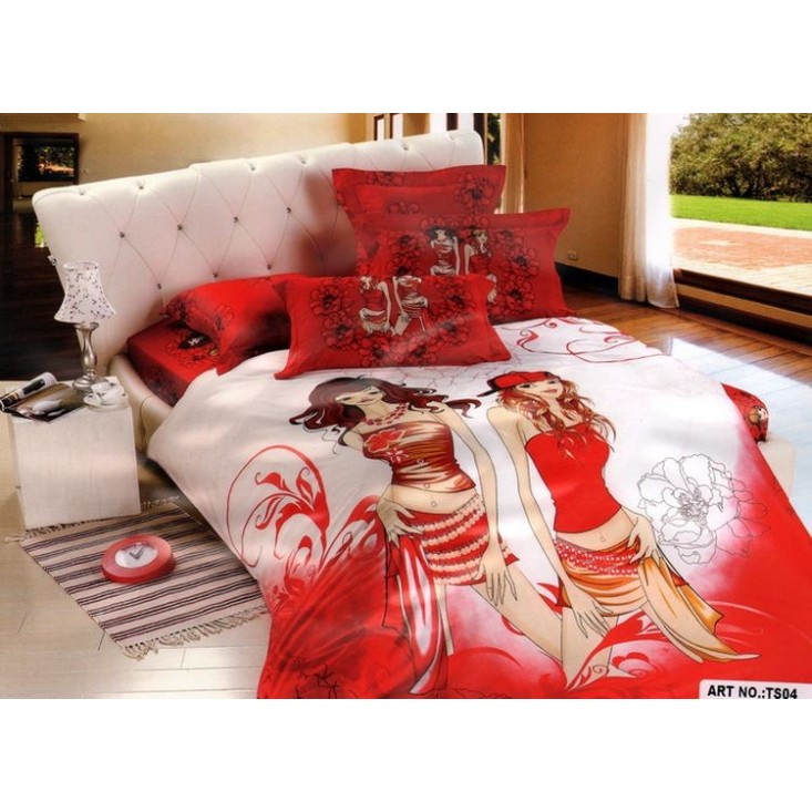 Постельное белье сатин TS04-002 4 наволочки евро Tango