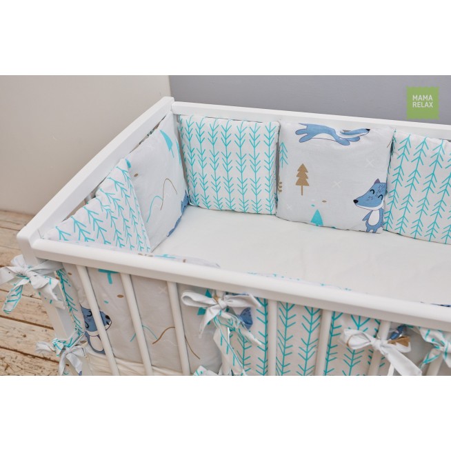 Бортики в кроватку Лисички в лесу