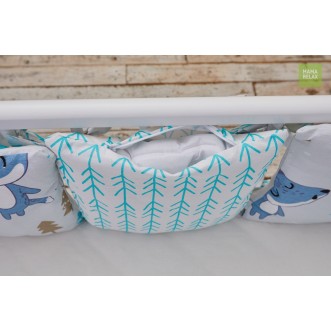 Купить бортики в кроватку Лисички в лесу со съемными чехлами 12 шт Mama Relax в магазине Люкс Постель