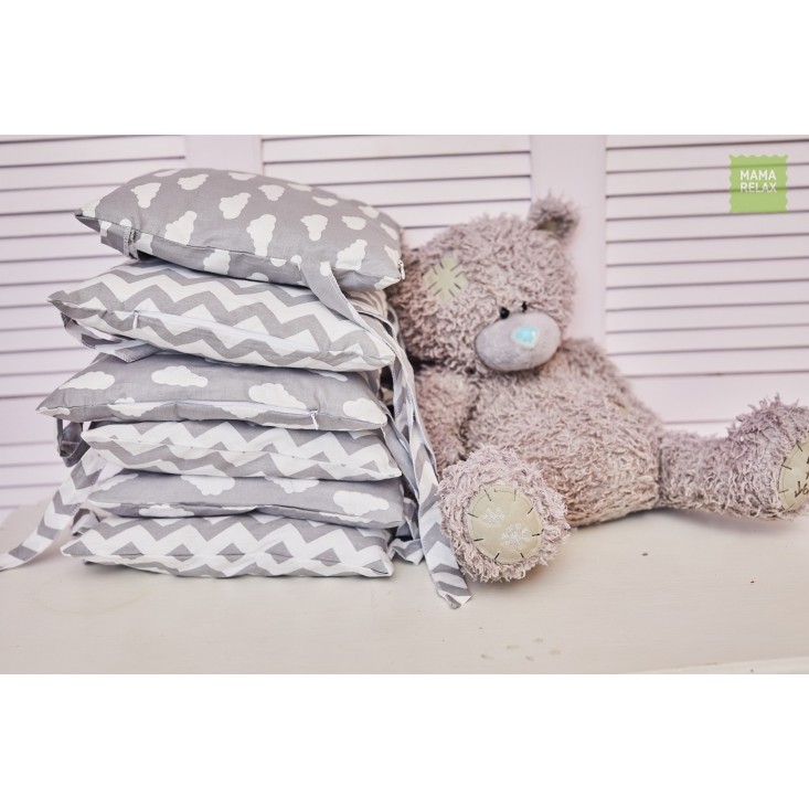 Купить бортики в кроватку Зефир со съемными чехлами 12 шт Mama Relax в магазине Lux Postel