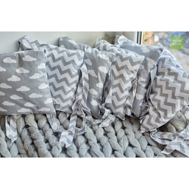 Купить бортики в кроватку Зефир со съемными чехлами 12 шт Mama Relax в магазине Lux Postel