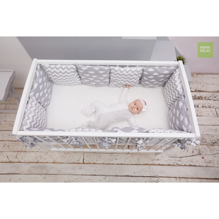 Купить бортики в кроватку Зефир со съемными чехлами 12 шт Mama Relax в магазине Lux Postel