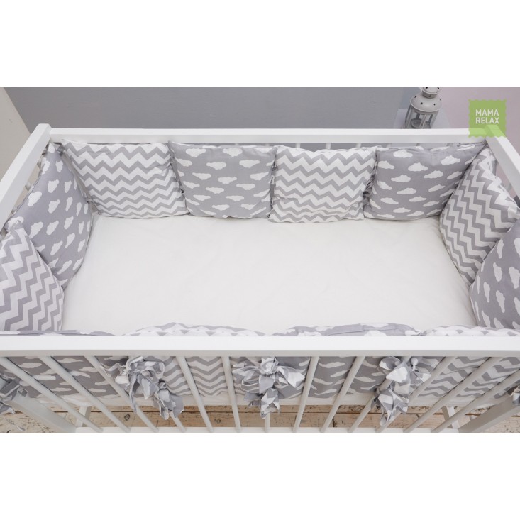 Купить бортики в кроватку Зефир со съемными чехлами 12 шт Mama Relax в магазине Lux Postel