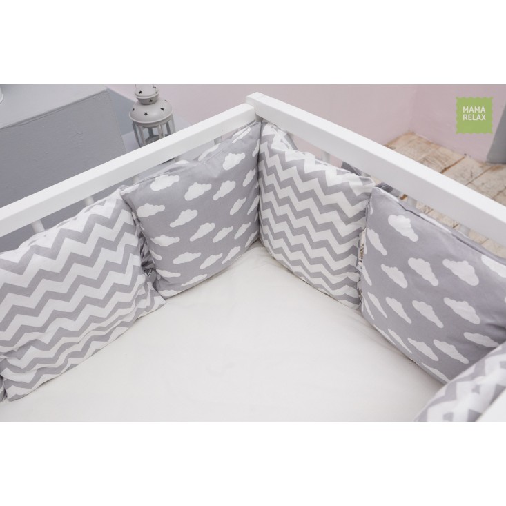 Купить бортики в кроватку Зефир со съемными чехлами 12 шт Mama Relax в магазине Lux Postel