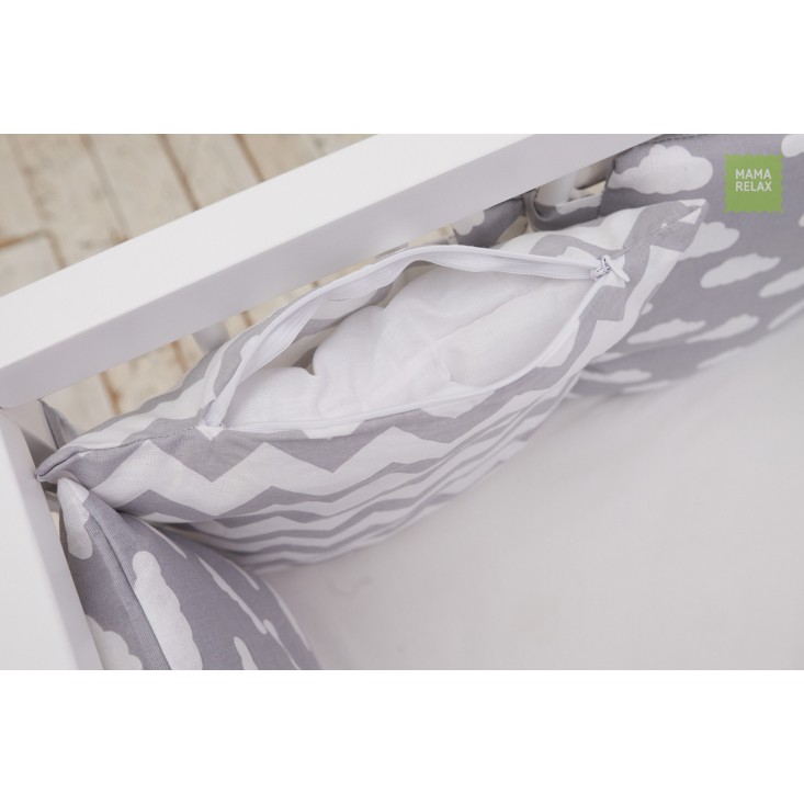 Купить бортики в кроватку Зефир со съемными чехлами 12 шт Mama Relax в магазине Lux Postel