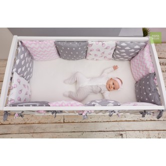 Бортики в кроватку Клубника со сливками со съемными чехлами 12 шт Mama Relax фото