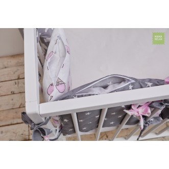 Купить бортики в кроватку Клубника со сливками со съемными чехлами 12 шт Mama Relax в магазине Люкс Постель