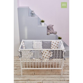 Купить бортики в кроватку Молочный шоколад со съемными чехлами 12 шт Mama Relax в магазине Lux Postel