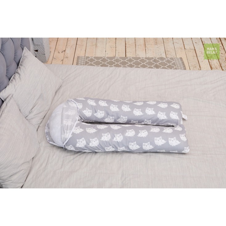 Купить наволочку для подушки U280 Mama Relax Совята на сером в магазине Lux Postel