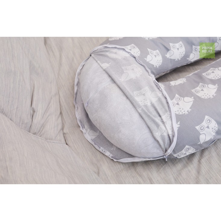 Купить наволочку для подушки U280 Mama Relax Совята на сером в магазине Lux Postel