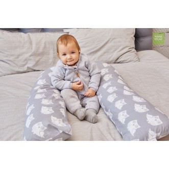 Купить наволочку для подушки U280 Mama Relax Совята на сером в магазине Люкс Постель