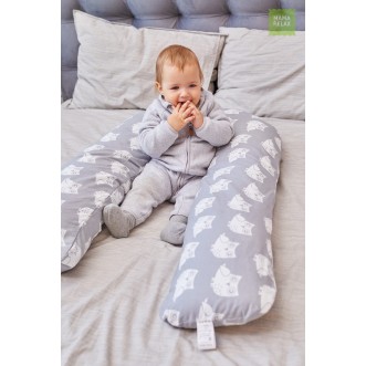 Купить наволочку для подушки U280 Mama Relax Совята на сером в магазине Lux Postel