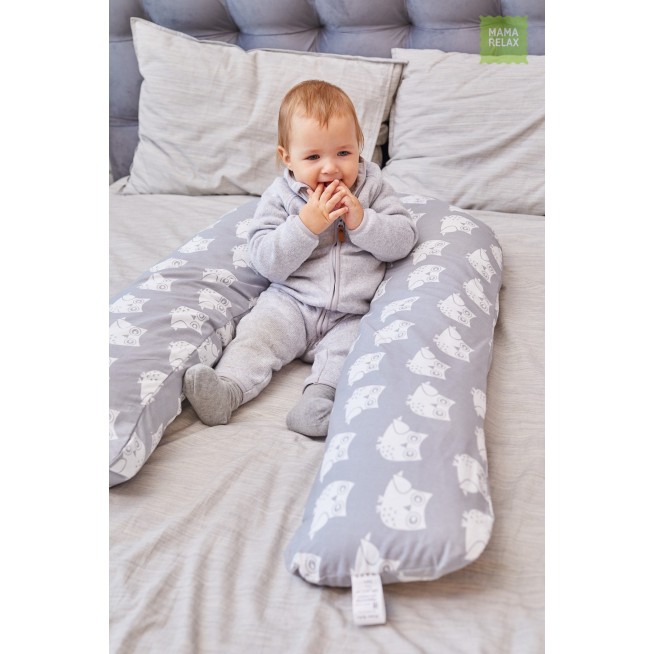 Купить наволочку для подушки U280 Mama Relax Совята на сером в магазине Lux Postel