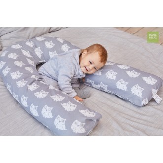 Наволочка для подушки U280 Совята на сером