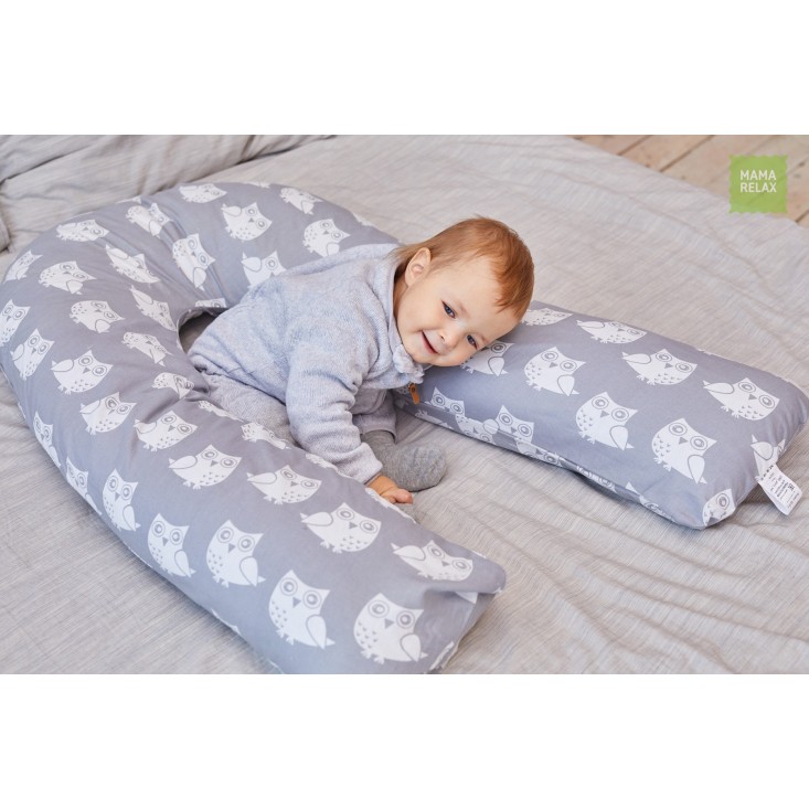 Купить наволочку для подушки U280 Mama Relax Совята на сером в магазине Lux Postel