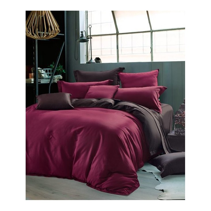 Купить постельное белье мако сатин Однотонное CIS07-22 евро Cristelle