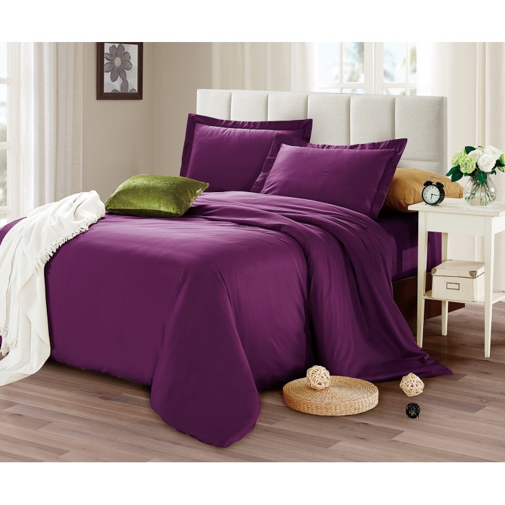 Купить постельное белье мако сатин Однотонное CIS07-29 евро Cristelle