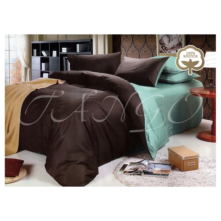 Купить постельное белье Однотонное простынь на резинке JT49 евро Tango