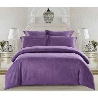 Купить постельное белье Однотонное страйп сатин CST01-14 1/5 спальное Tango