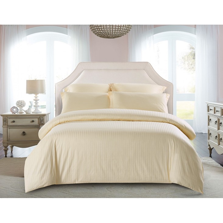 Купить постельное белье Однотонное страйп сатин CST04-02 евро Tango