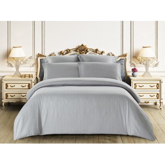 Купить постельное белье Однотонное страйп сатин CST05-03 семейный «Дуэт» Tango