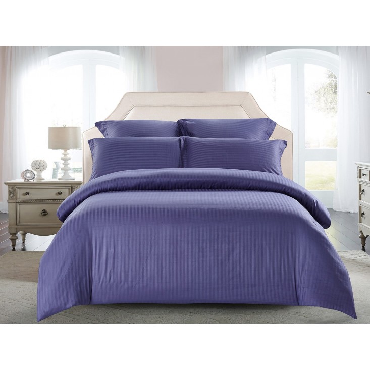 Купить постельное белье Однотонное страйп сатин CST05-11 семейный «Дуэт» Tango