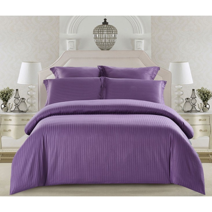 Купить постельное белье Однотонное страйп сатин CST05-14 семейный «Дуэт» Tango