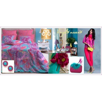 Постельное белье Анамур коралл семейное Хлопковый край в магазине Люкс Постель