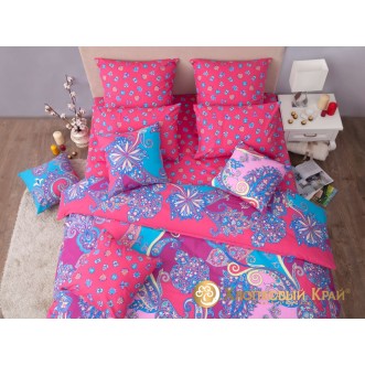 Постельное белье Анамур коралл семейное Хлопковый край