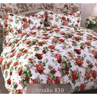 Постельное белье Цветы красный 2 спальное бязь Чебоксарский текстиль