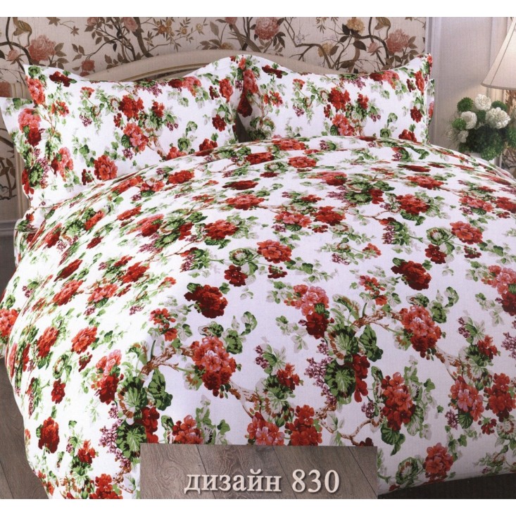 Постельное белье Цветы красный 2 спальное бязь Чебоксарский текстиль