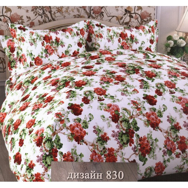 Постельное белье Цветы красный 2 спальное бязь Чебоксарский текстиль