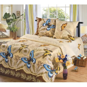 постельное белье Эйфория Бабочки Евро бязь Чебоксарский текстиль