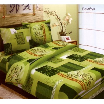 постельное белье Бамбук салатовый Евро бязь Чебоксарский текстиль