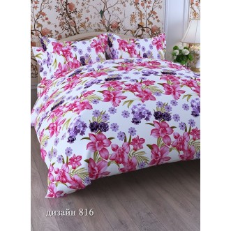 постельное белье Нарциссы цикламен семейное бязь Чебоксарский текстиль