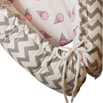 Купить гнездышко для новорожденного Клубника со сливками Mama Relax в магазине Люкс Постель