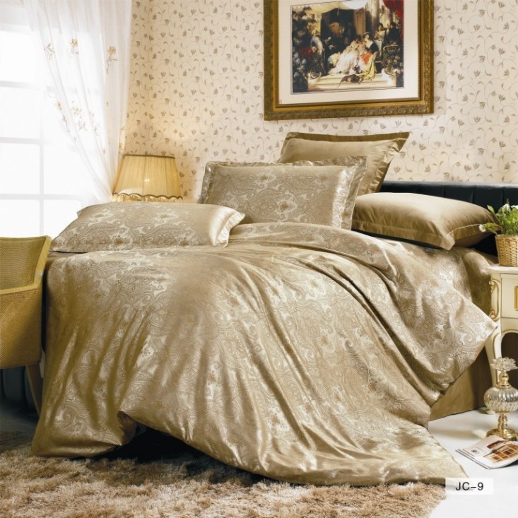 Постельное белье евро сатин жаккард Вальтери JC-09