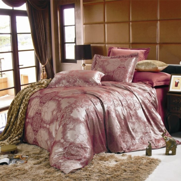 Постельное белье евро сатин жаккард Вальтери JC-14