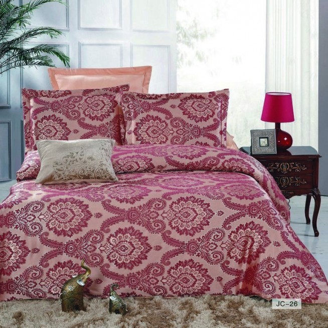 Постельное белье евро сатин жаккард Вальтери JC-26