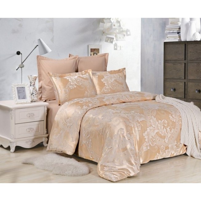 Постельное белье евро сатин жаккард Вальтери JC-31