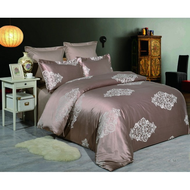 Постельное белье евро сатин жаккард Вальтери JC-56