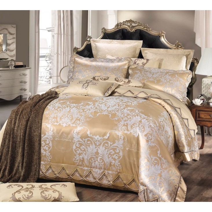 Постельное белье семейное сатин жаккард Вальтери JC-120