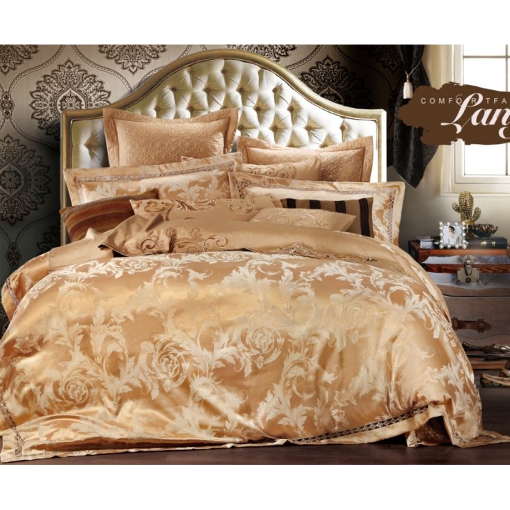 Постельное белье евро сатин жаккард Вальтери JC-124
