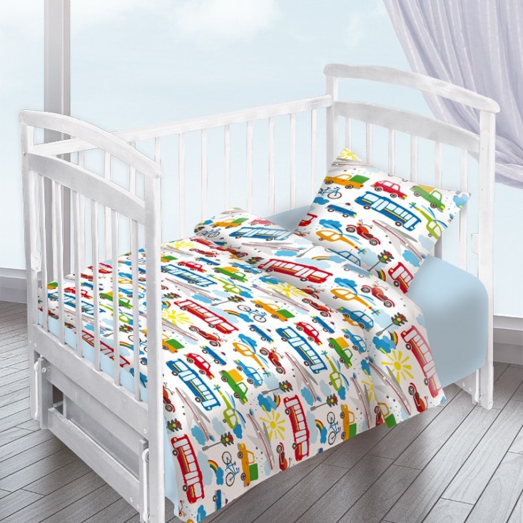 Постельное белье детское в кроватку поплин Вальтери Городское движение